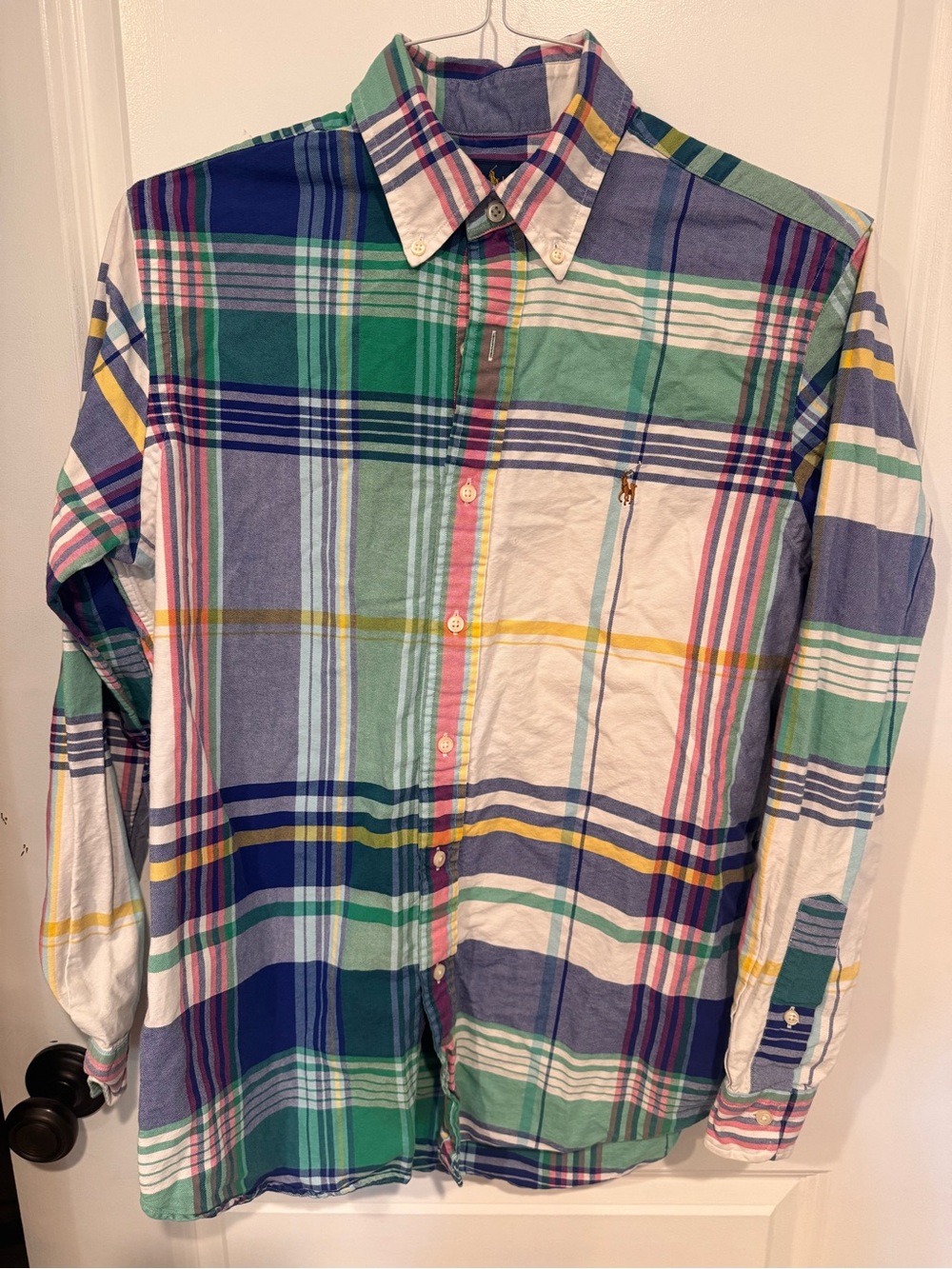 Ralph Lauren Multicolor Plaid Button-Down Shirt - Green Blue Yellow Pink